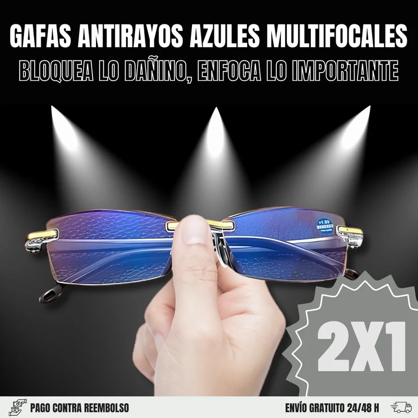 Gafas Multifocales Inteligentes TR90 con Zoom Automatico, Proteccion de Luz Azul y Amarilla