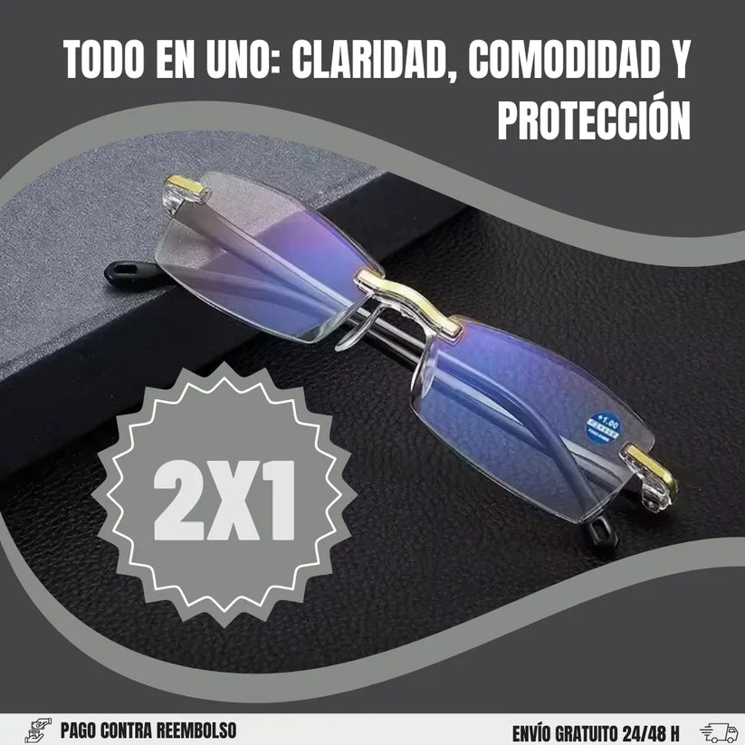 Gafas Multifocales Inteligentes TR90 con Zoom Automatico, Proteccion de Luz Azul y Amarilla