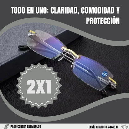 Gafas Multifocales Inteligentes TR90 con Zoom Automatico, Proteccion de Luz Azul y Amarilla